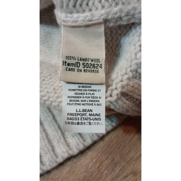 VINTAGE LL Bean Sweater Womens Large Roll Neck Lambs Wool Fair Isle Knit  *FLAW* - Picture 8 of 16